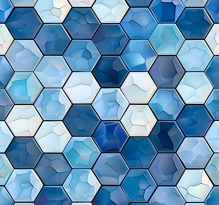 Büro Tapete blauer Flieseneffekt - TenStickers