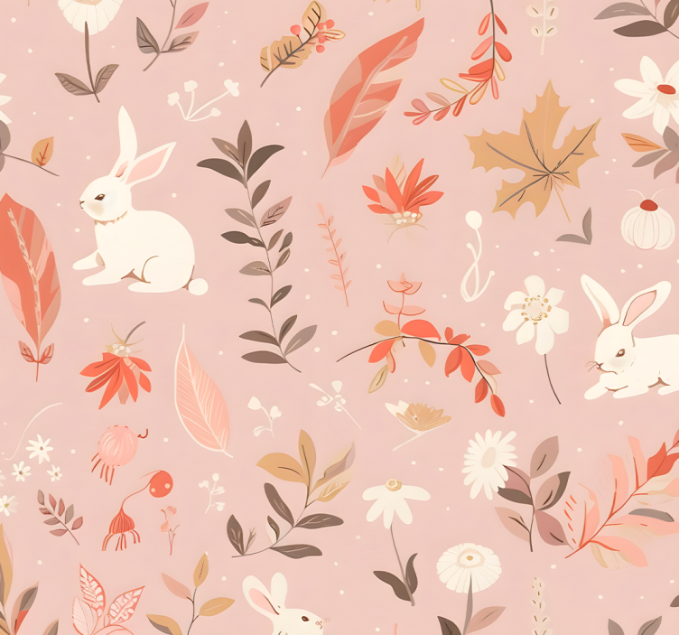 Tapete rosa Herbst Wald Design - TenStickers