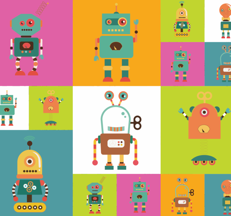 Tapete Baby verspieltes roboterthema - TenStickers