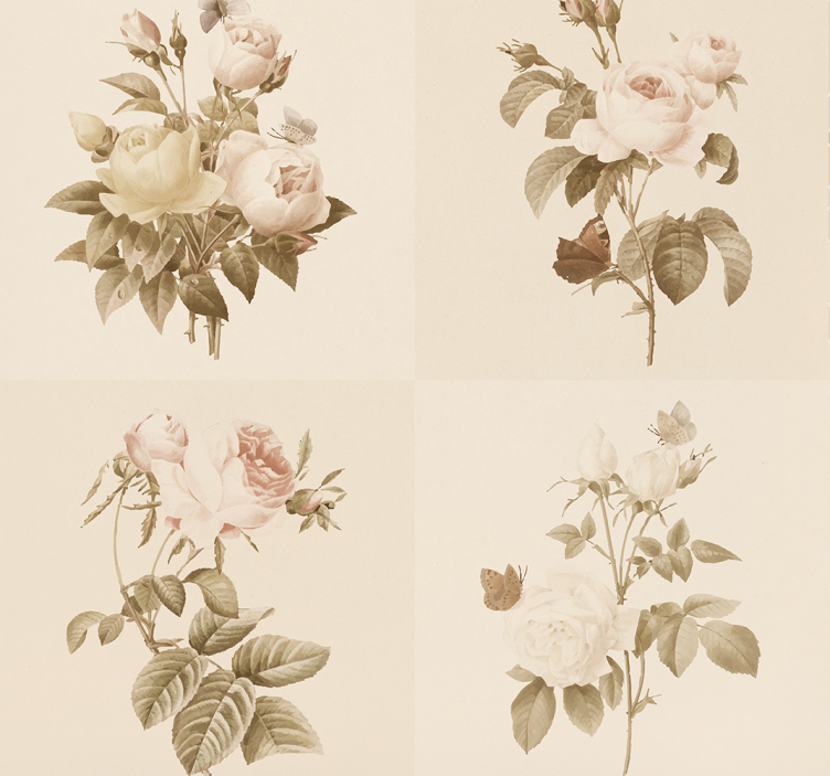 Tapete Eingang blumenfliesen-design - TenStickers