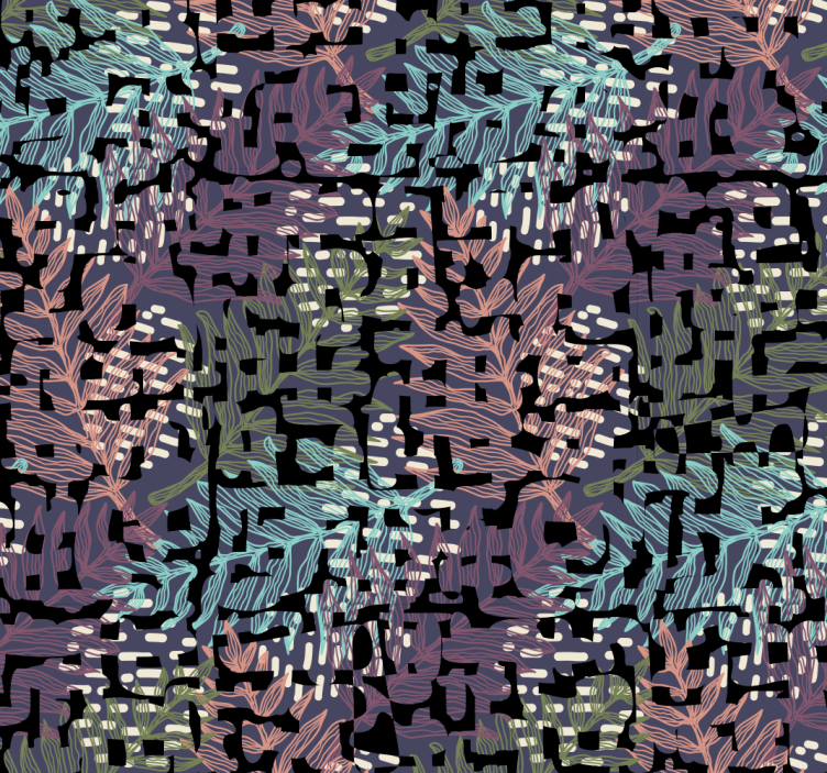 Tapete Blätter digitales laubmuster - TenStickers