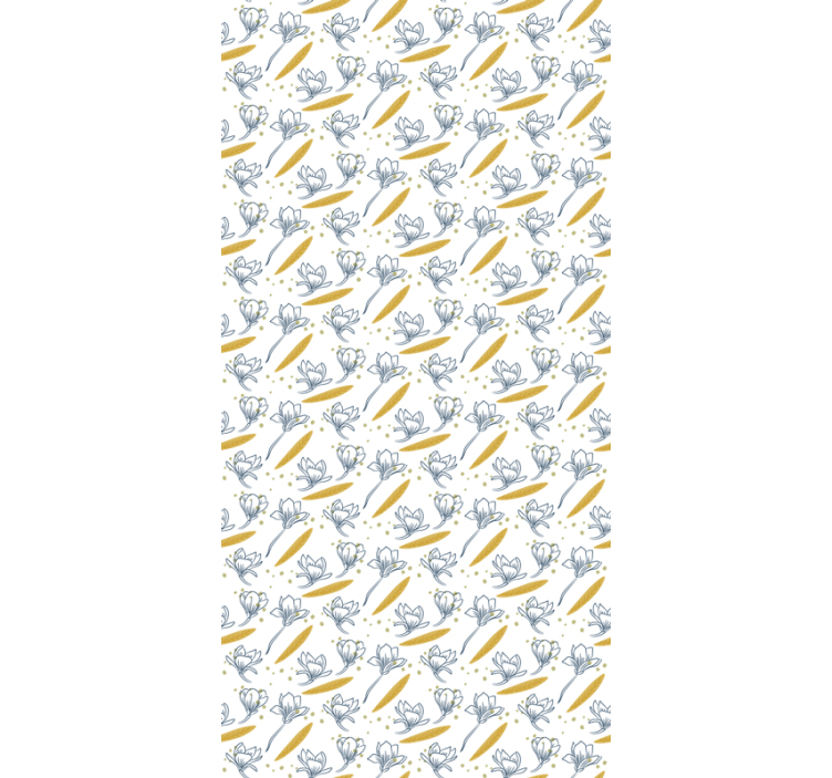 Tapete blätter mit fliegenden blumen und blättern - TenStickers
