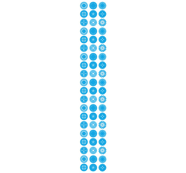 Tapete küche mit blauen kreisförmigen designs - TenStickers