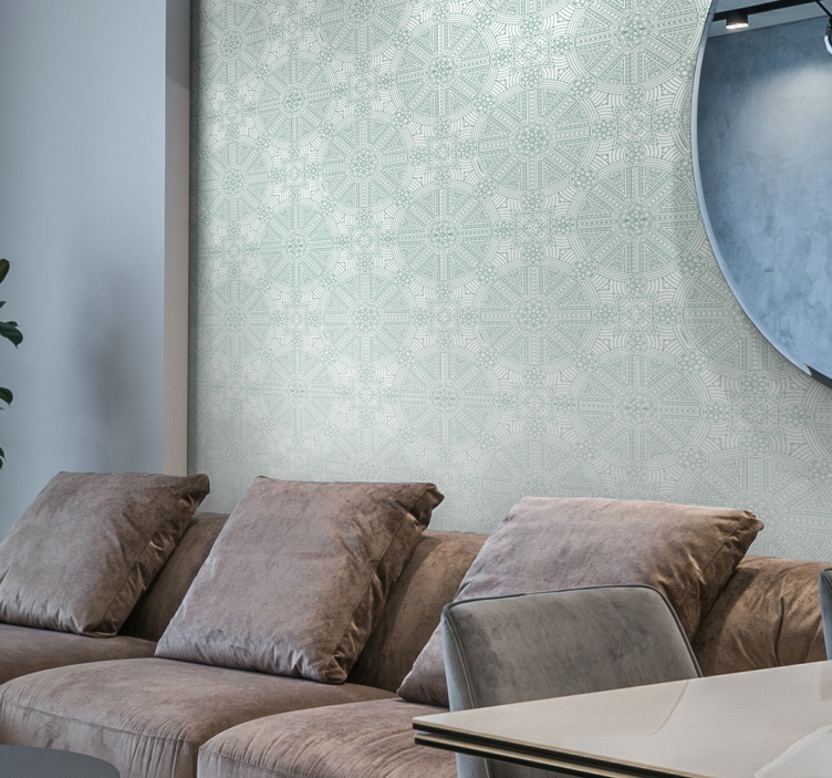 Tapete Hochzeit grünes boho-aztekenmuster - TenStickers