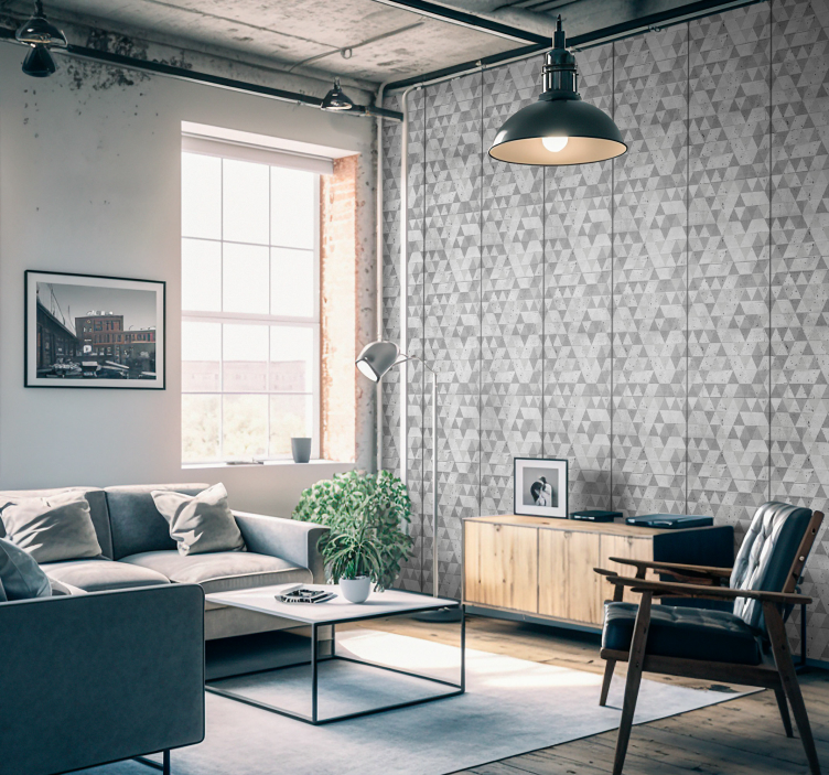 Tapete Betonoptik Dreiecke - TenStickers