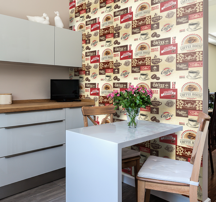 Tapete Küche Retro Kaffee Designs - TenStickers