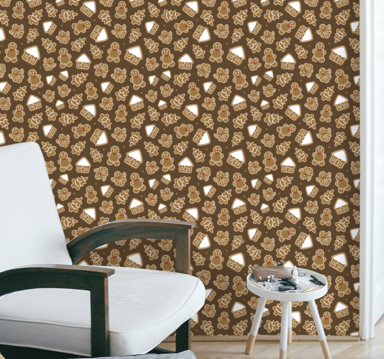 Weihnachtstapete lebkuchenmuster - TenStickers