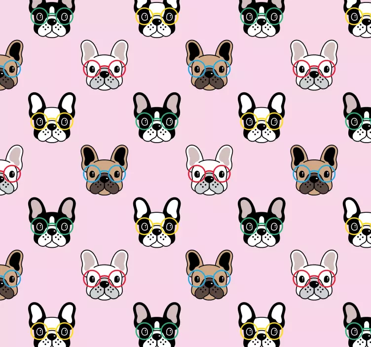 Tapeten Schlafzimmer Französische bulldogge mit brille - TenStickers