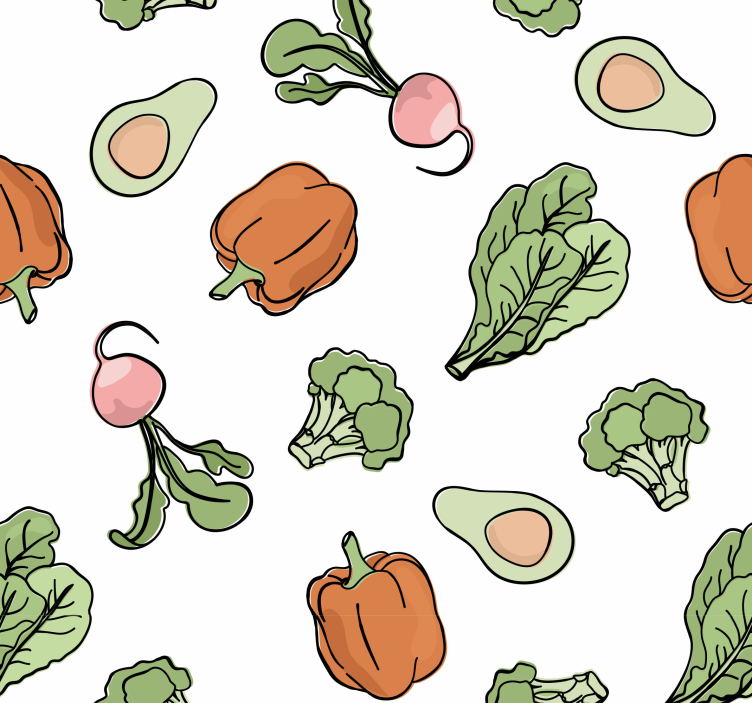 Tapete küche mit gemüse-motiv - TenStickers