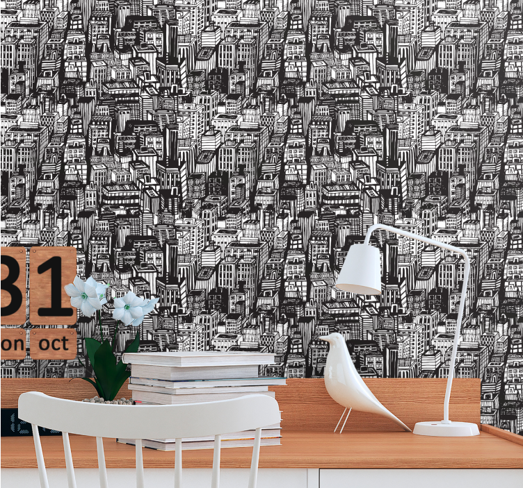 Fototapete Städte urbanes Skizzenchaos - TenStickers