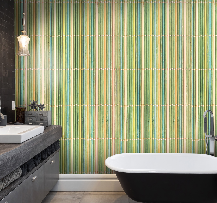 Holz Textur Tapete dünner Bambus - TenStickers