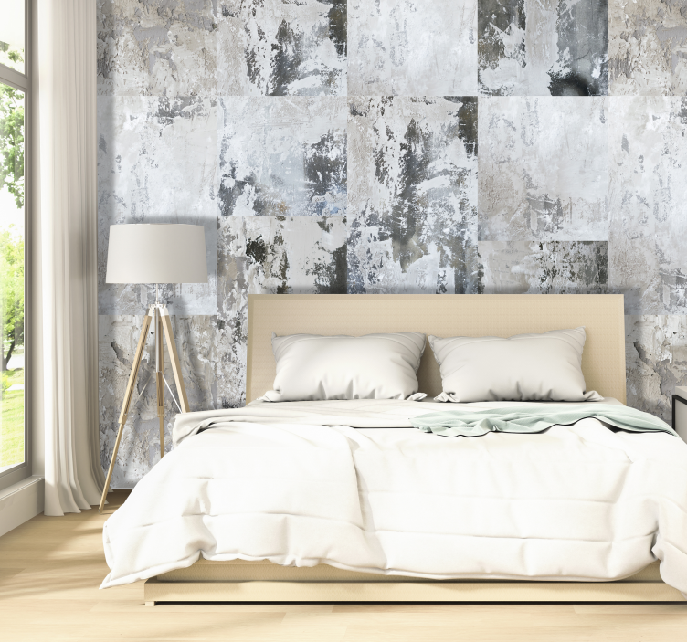 Schlafzimmer Tapete abstrakt schwarzer Nebel - TenStickers