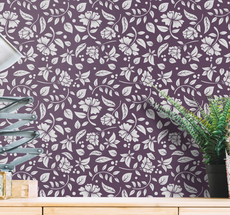 Blumentapete anmutiges blütenthema - TenStickers