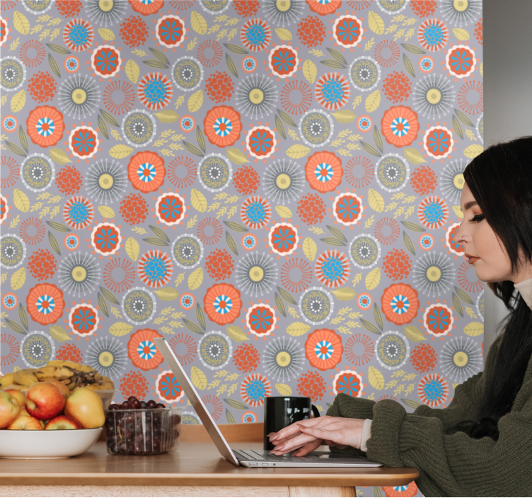 Blumentapete blütenexplosion - TenStickers