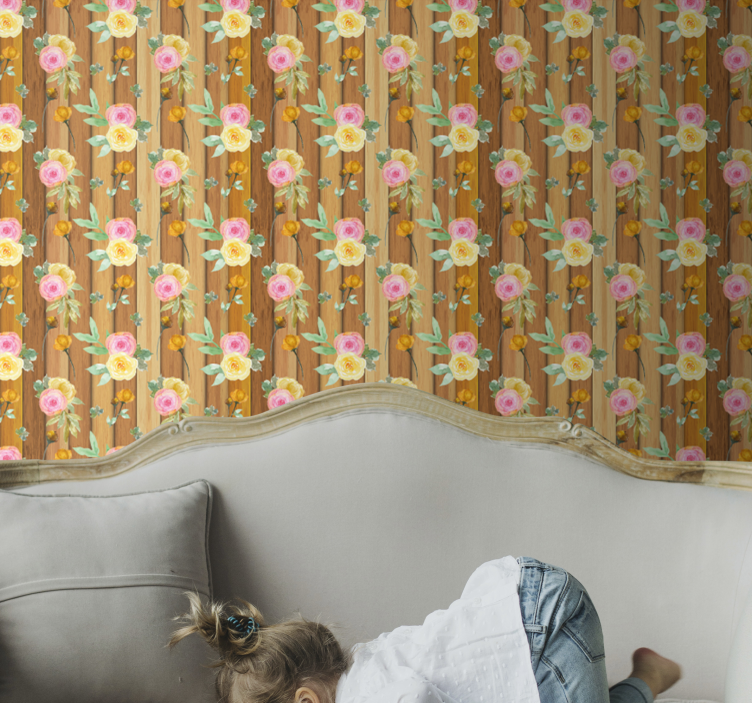 Blumentapete blütenstreifen - TenStickers