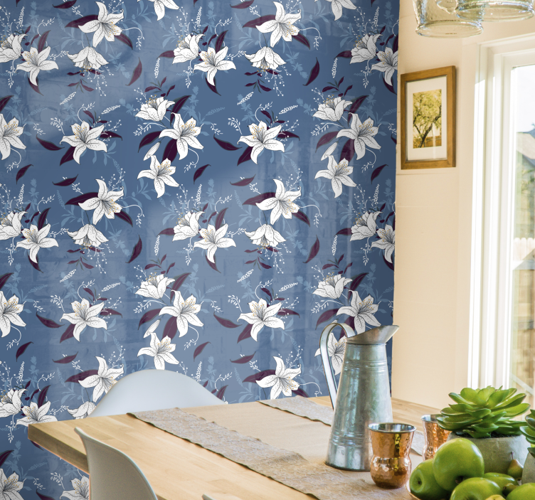 Blumentapete elegante blumenmuster - TenStickers