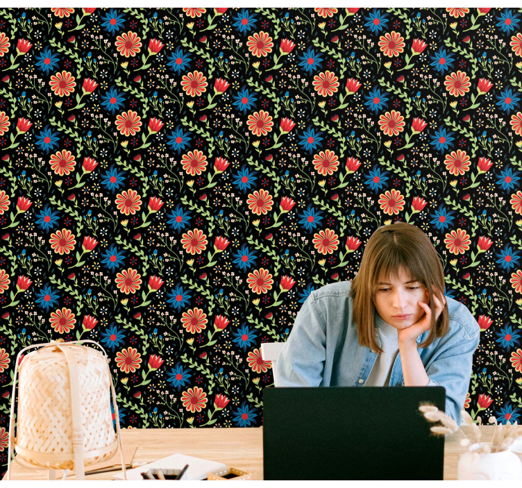 Blumentapete floral gemusterter akzent - TenStickers