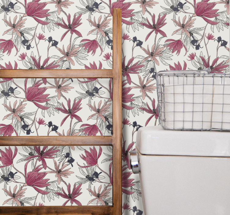 Blumentapete florale botanische ausstellung - TenStickers