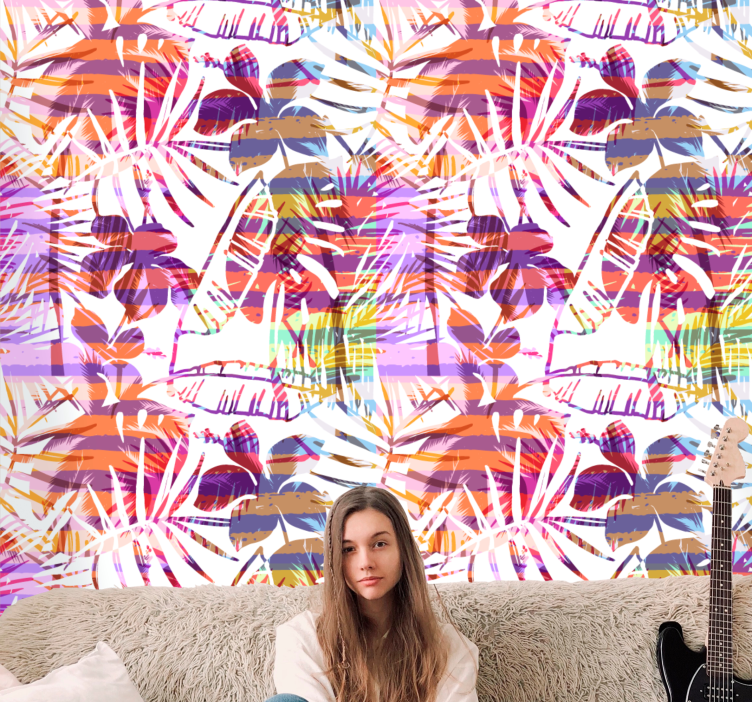 Blumentapete lebendige florale muster - TenStickers