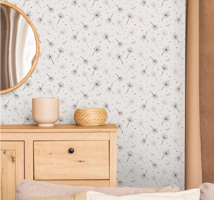 Blumentapete inspiration für graue löwenzahnblüten - TenStickers