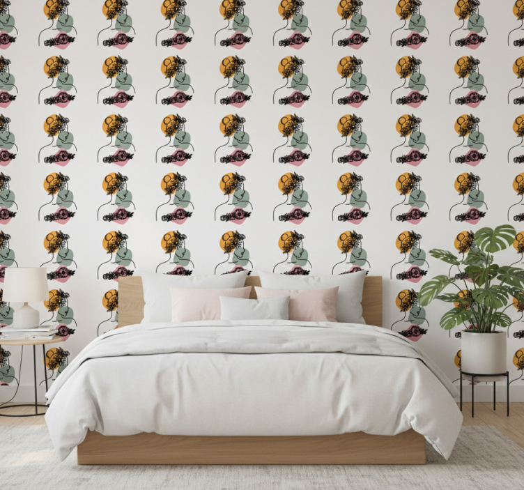 Blumentapete mit erstaunlichem frauenblumenmotiv - TenStickers