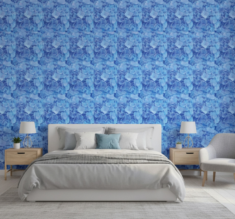 Blumentapete mit hortensienblüten - TenStickers