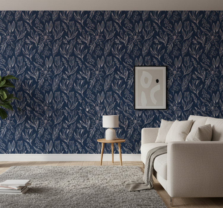 Blumentapete mit nahtlosem lilienmuster - TenStickers