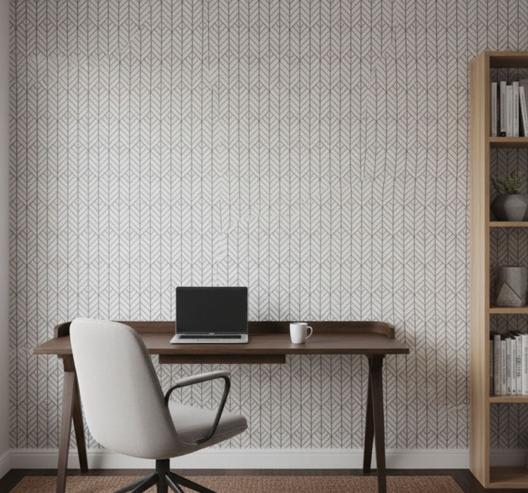 Büro tapete elegante blättergestaltung - TenStickers