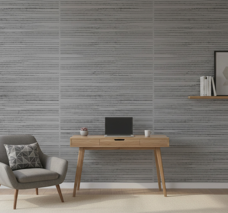 Büro tapete gestreift grau - TenStickers