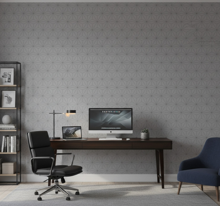 Büro tapete graue betondreiecke - TenStickers