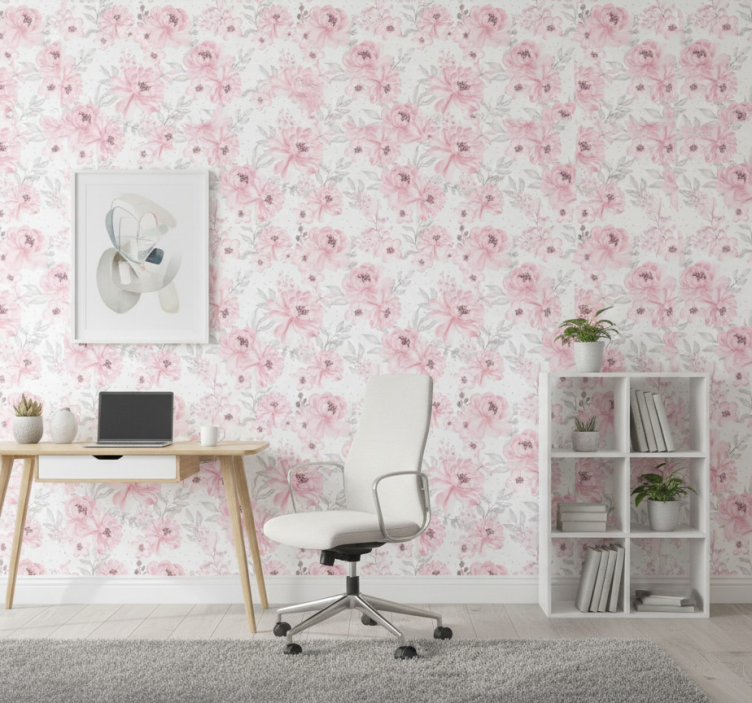 Büro tapete in pink - TenStickers