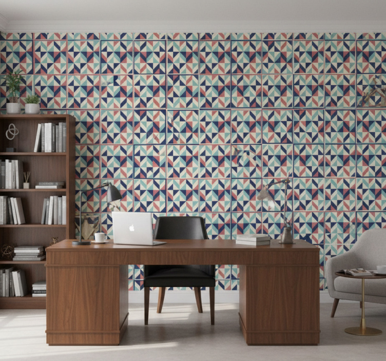 Büro tapete mit geometrischem muster - TenStickers