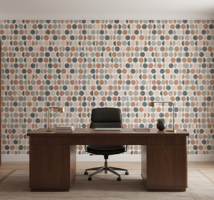 Büro tapete mit halbkreis-muster - TenStickers