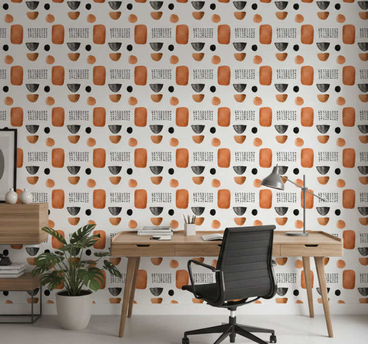 Büro tapete mit minimalistischen geometrischen formen - TenStickers