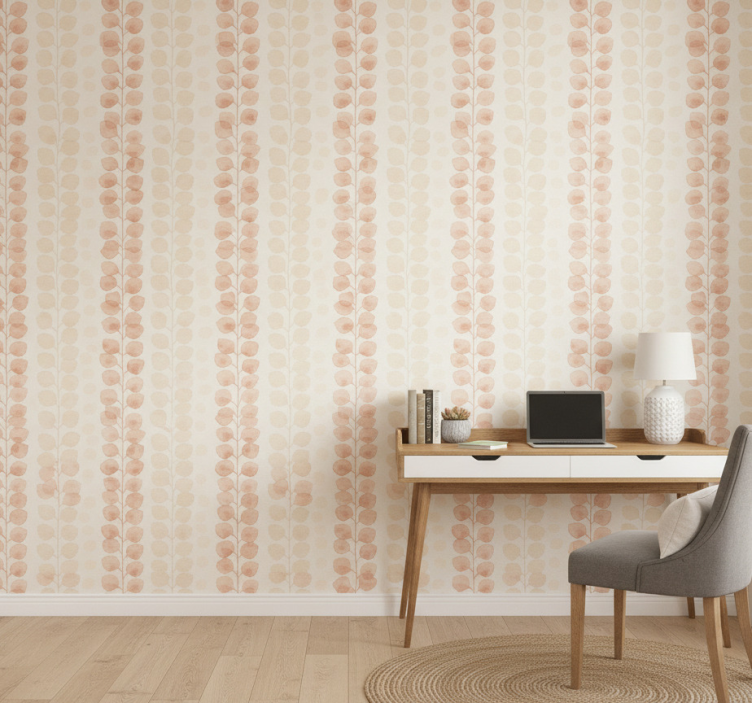 Büro tapete mit rosa blütenblättern - TenStickers