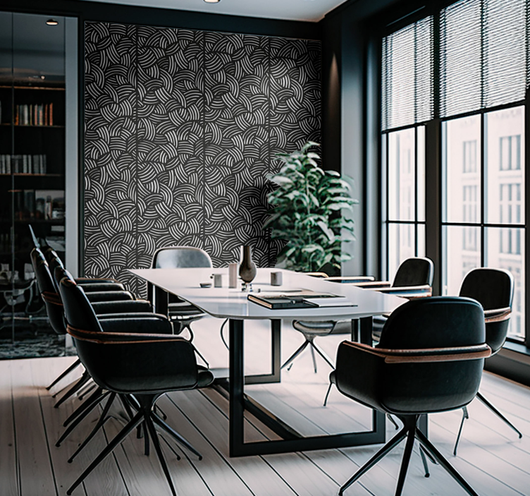 Tapete Büro gebogene Streifen - TenStickers