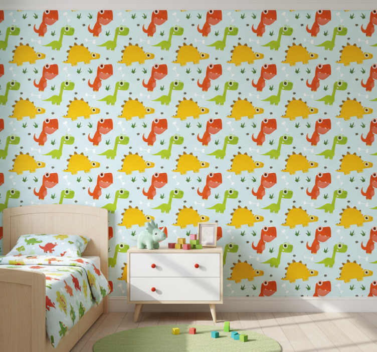 Dino tapete mit kleinem dino-muster - TenStickers