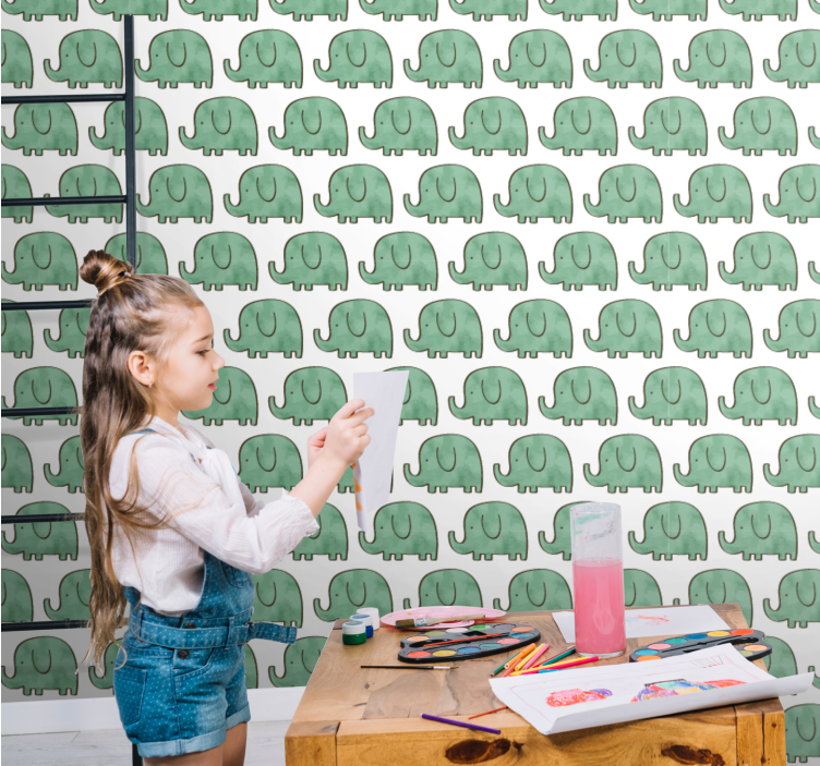 Elefanten tapete mit bezaubernden elefanten - TenStickers