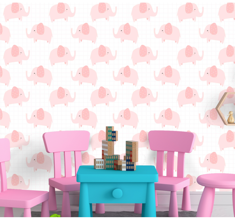 Elefanten Tapete muster einer elefantenparade - TenStickers
