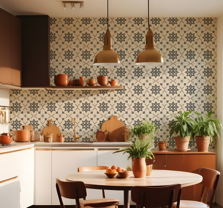 Fliesen Tapete beiges sternen-design - TenStickers