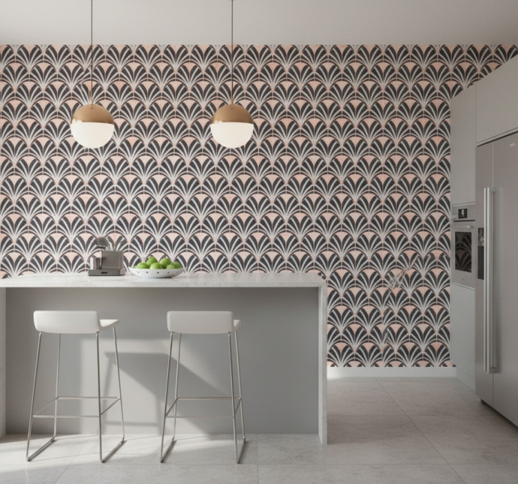 Fliesen tapete im art deco marmor effekt muster - TenStickers