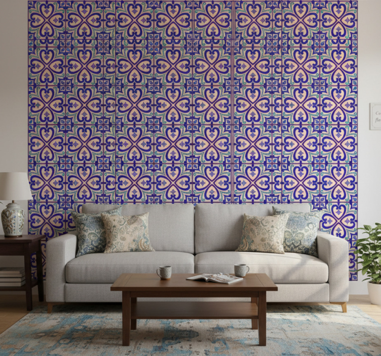 Fliesen tapete mit talavera blumen - TenStickers