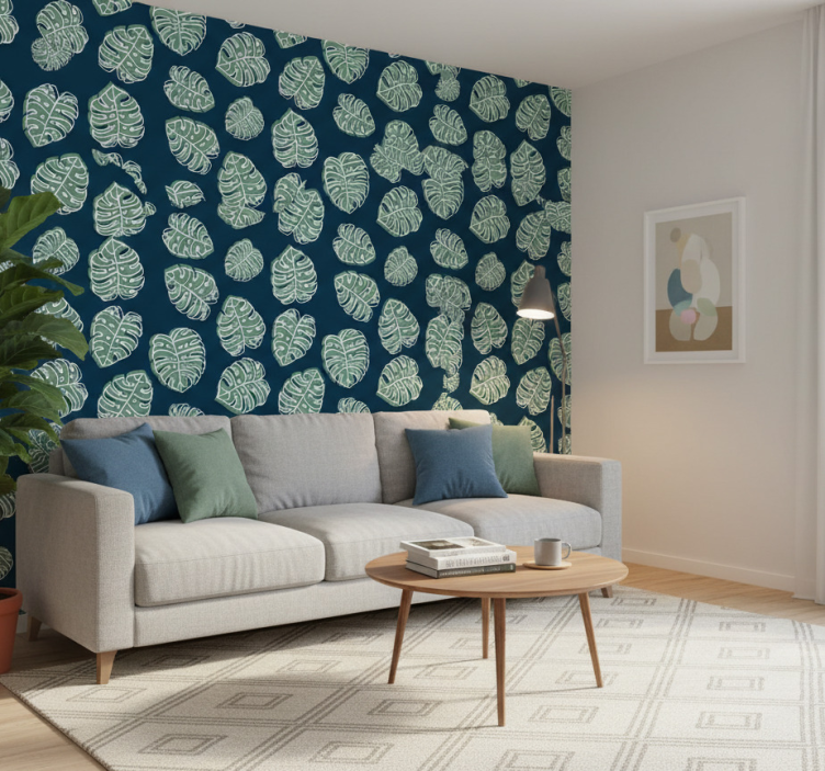 Fototapete wald grüne und blaue monstera deliciosa - TenStickers