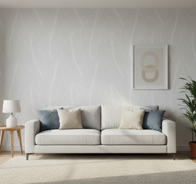 Fototapete wald mit federabdruck-muster - TenStickers