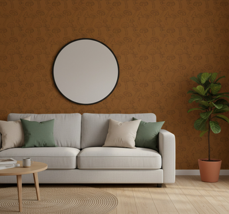 Fototapete wald mit pilzmuster - TenStickers