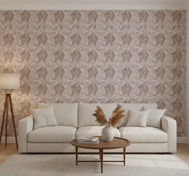 Fototapete wald mit terrakotta-blättern - TenStickers