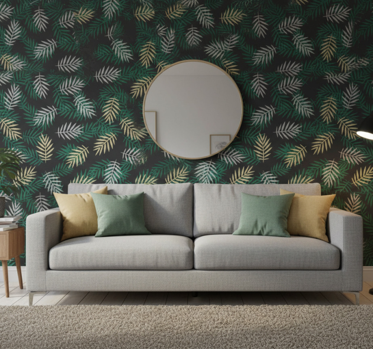 Fototapete wald mit tropischem pflanzenmuster - TenStickers