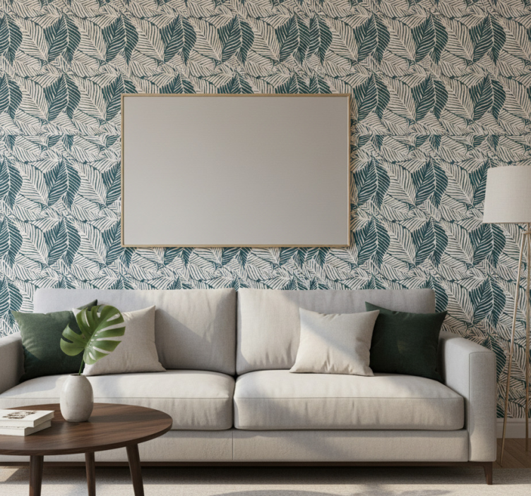 Fototapete wald mit üppigen blattmustern - TenStickers