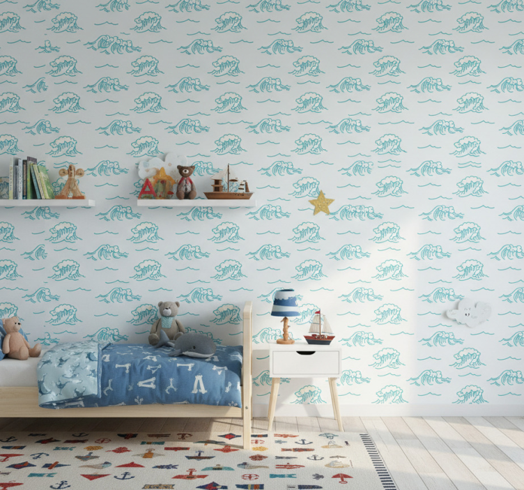 Fototapete wald mit wellenmuster design - TenStickers