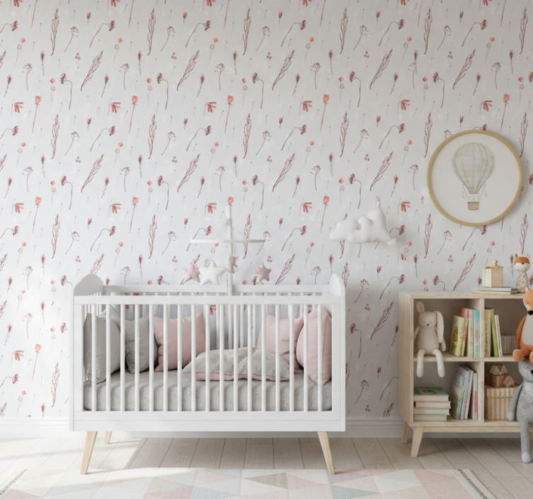 Fototapete wald zartes florales muster - TenStickers